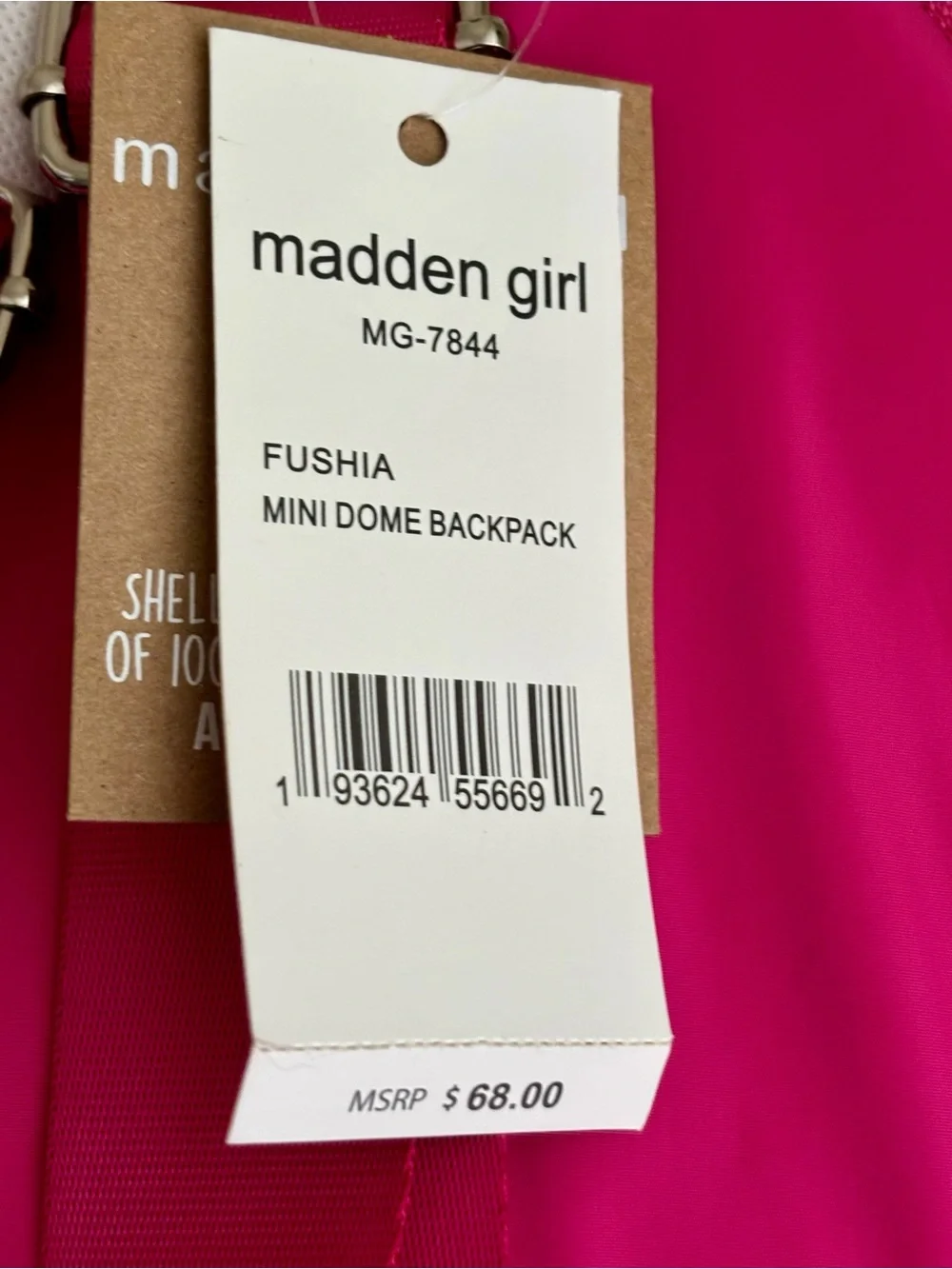 Madden Girl Hot Pink Mini Backpack with Silver Hardware
